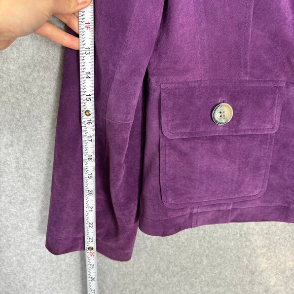 Women's Purple Genuine Suede Jacket - Picture 5 of 11